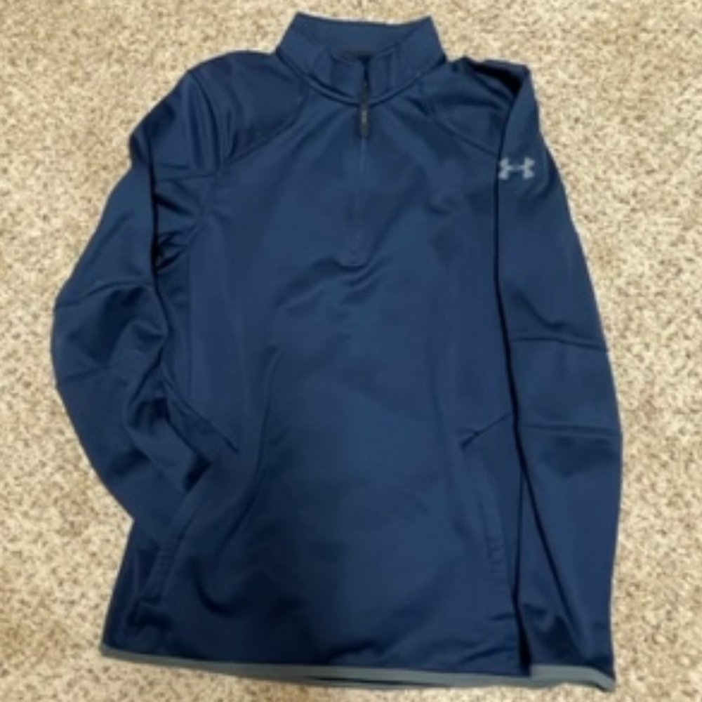 Under Armour Navy Loose Fit Quarter Zip – ColdGear Reactor – S - Unisex